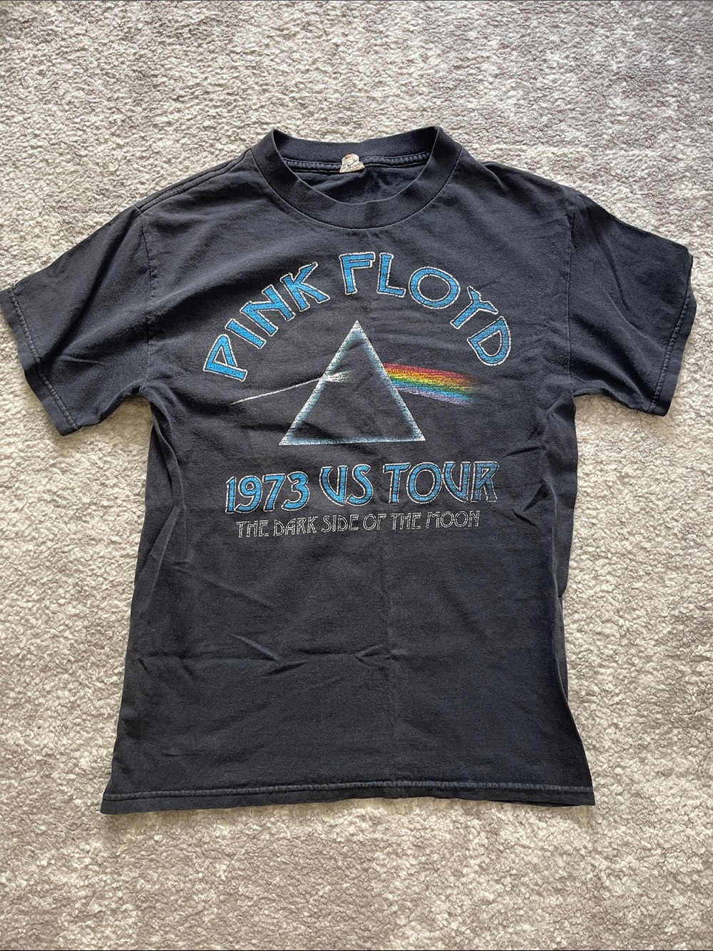 Pink Floyd Black '1973 US Tour The Dark Side of the Moon' Graphic Tee